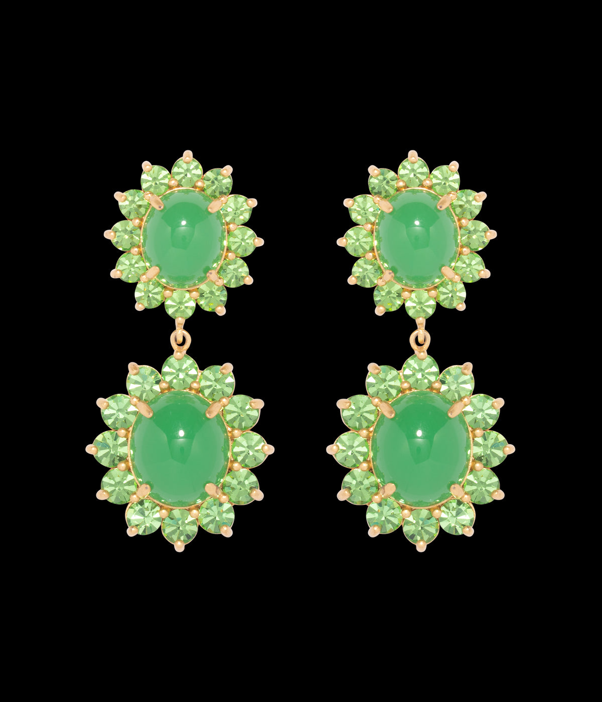 Georgie Drop Earrings in Green