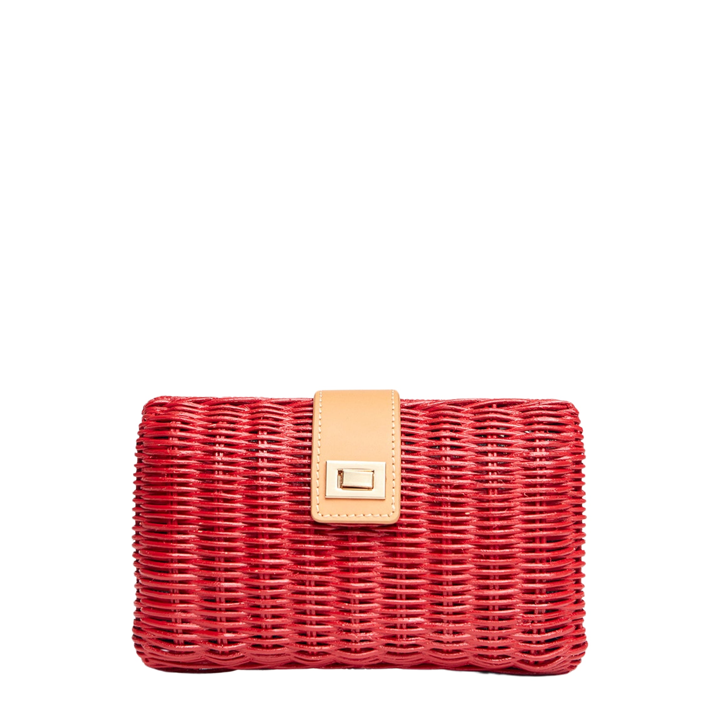 Lou Wicker Straw Clutch Bag