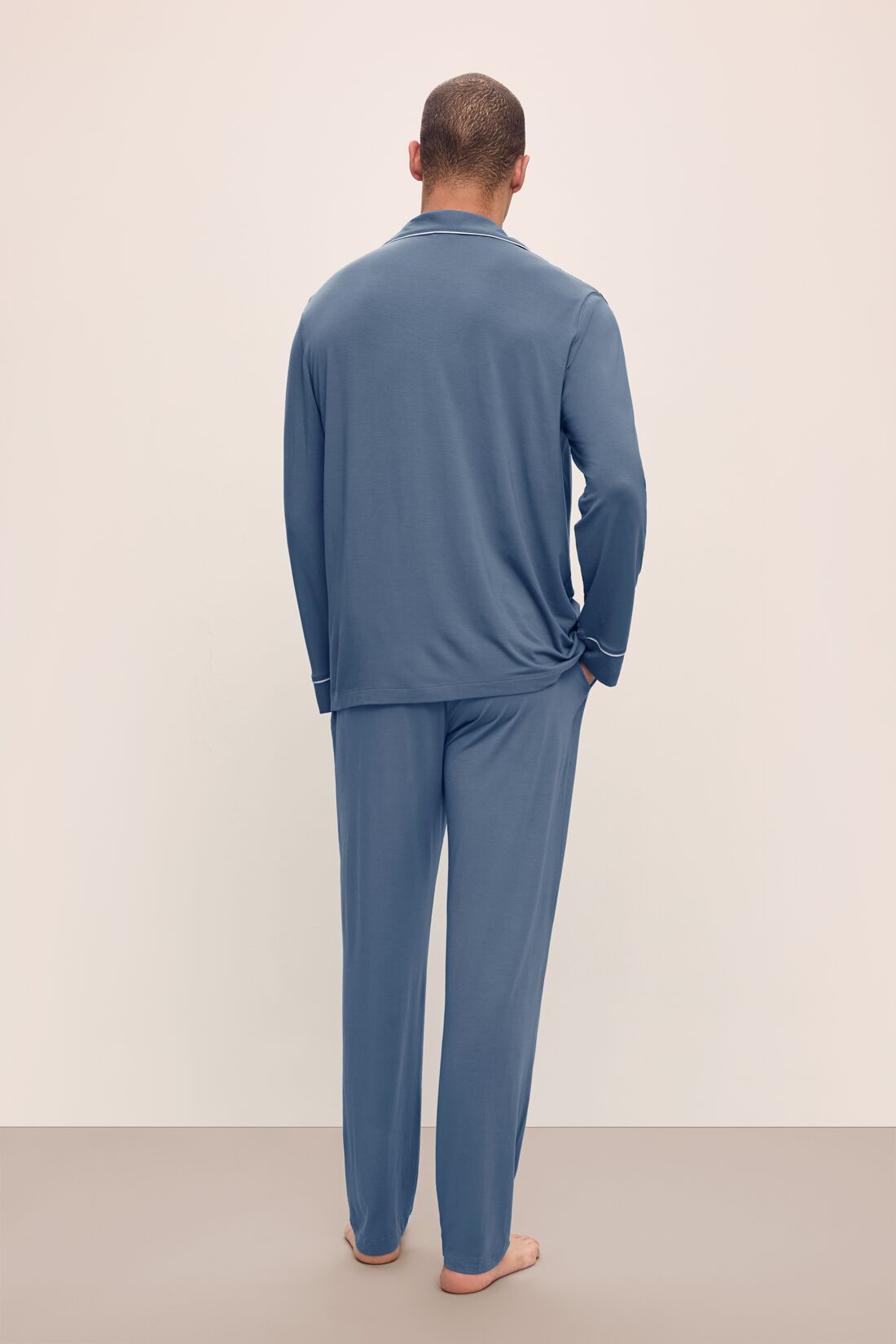 William The Long Pj Set In Coastal Blue/Ice Blue