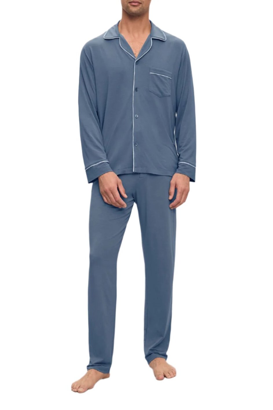 William The Long Pj Set In Coastal Blue/Ice Blue