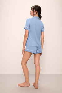 Gisele The Relaxed Short Pj Set In Coastal Blue/Ice Blue