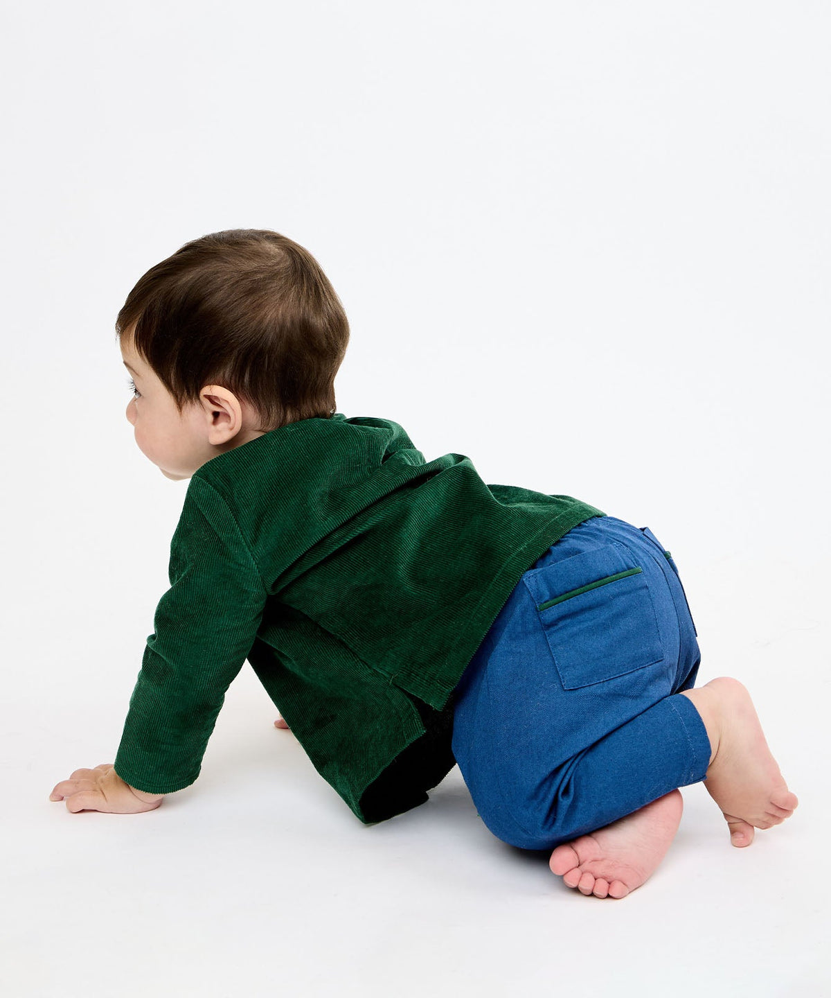 Lupo Baby Shirt in Forest Corduroy