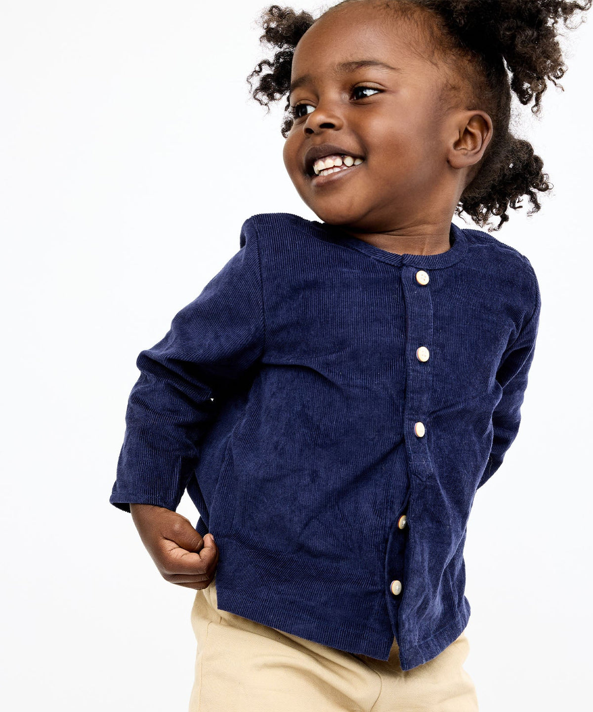 Lupo Baby Shirt in Navy Corduroy