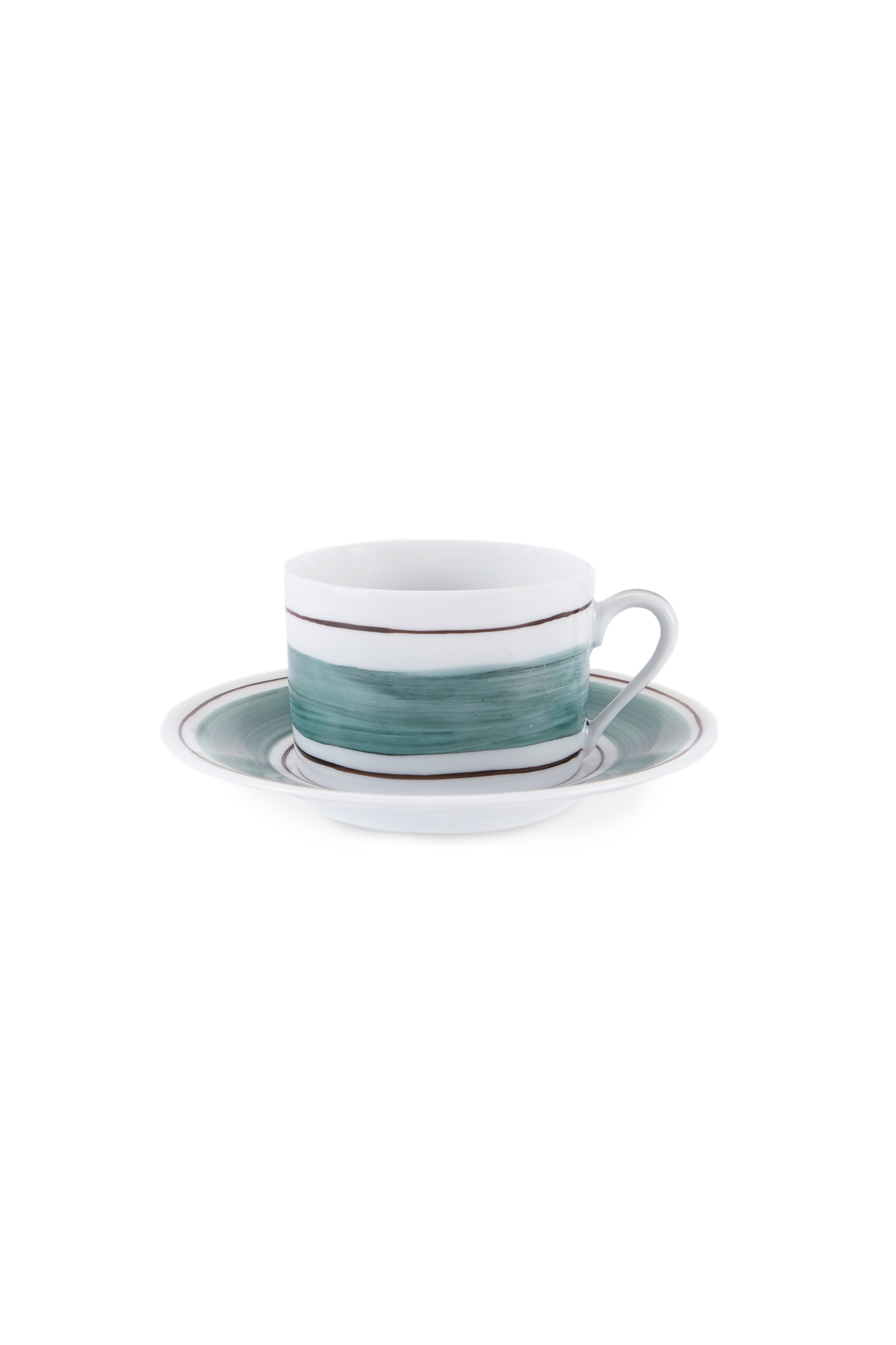 Tangerine Tea Cup With Plate