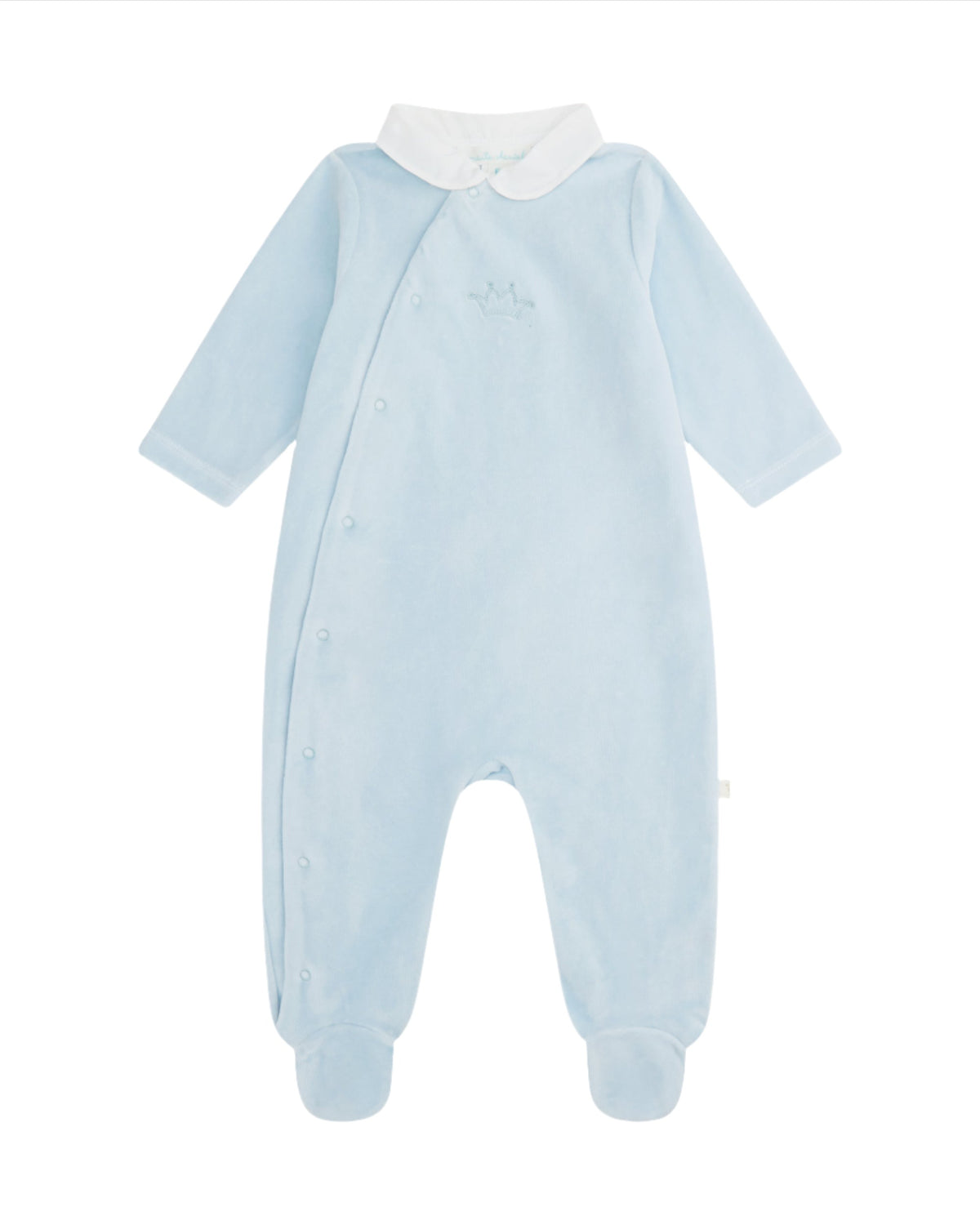 Tino Crown Peter Pan Velour Sleepsuit