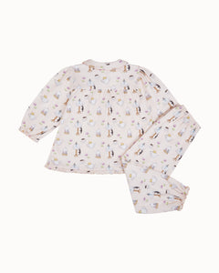 Kitten's Tea Party Pajama in Child Pink