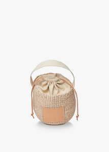 Mila Straw Bucket Bag in Natural