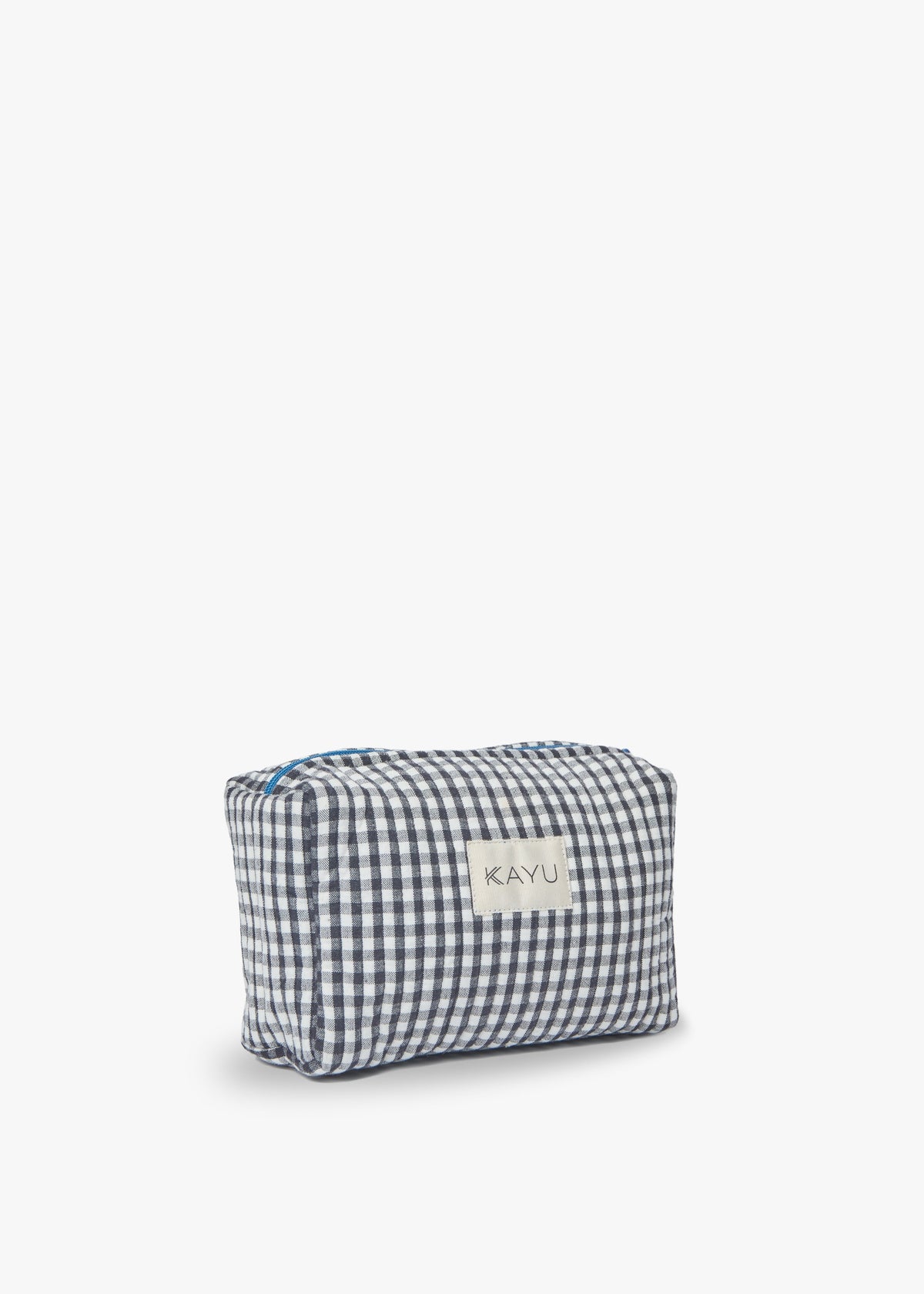 Mini Elsie Travel Case Zip Pouch Bag in Black Gingham