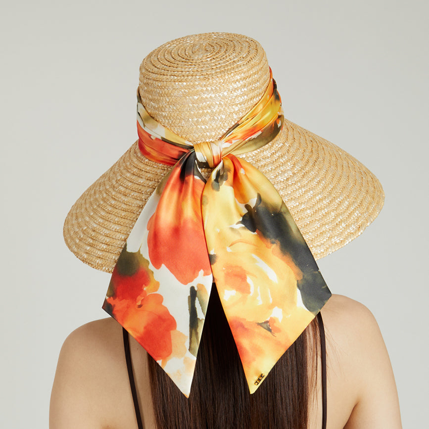 Mirabel Wide-Brim Sunhat in Orange