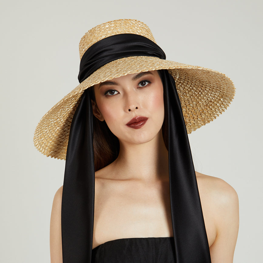 Mirabel Wide-Brim Sunhat in Black