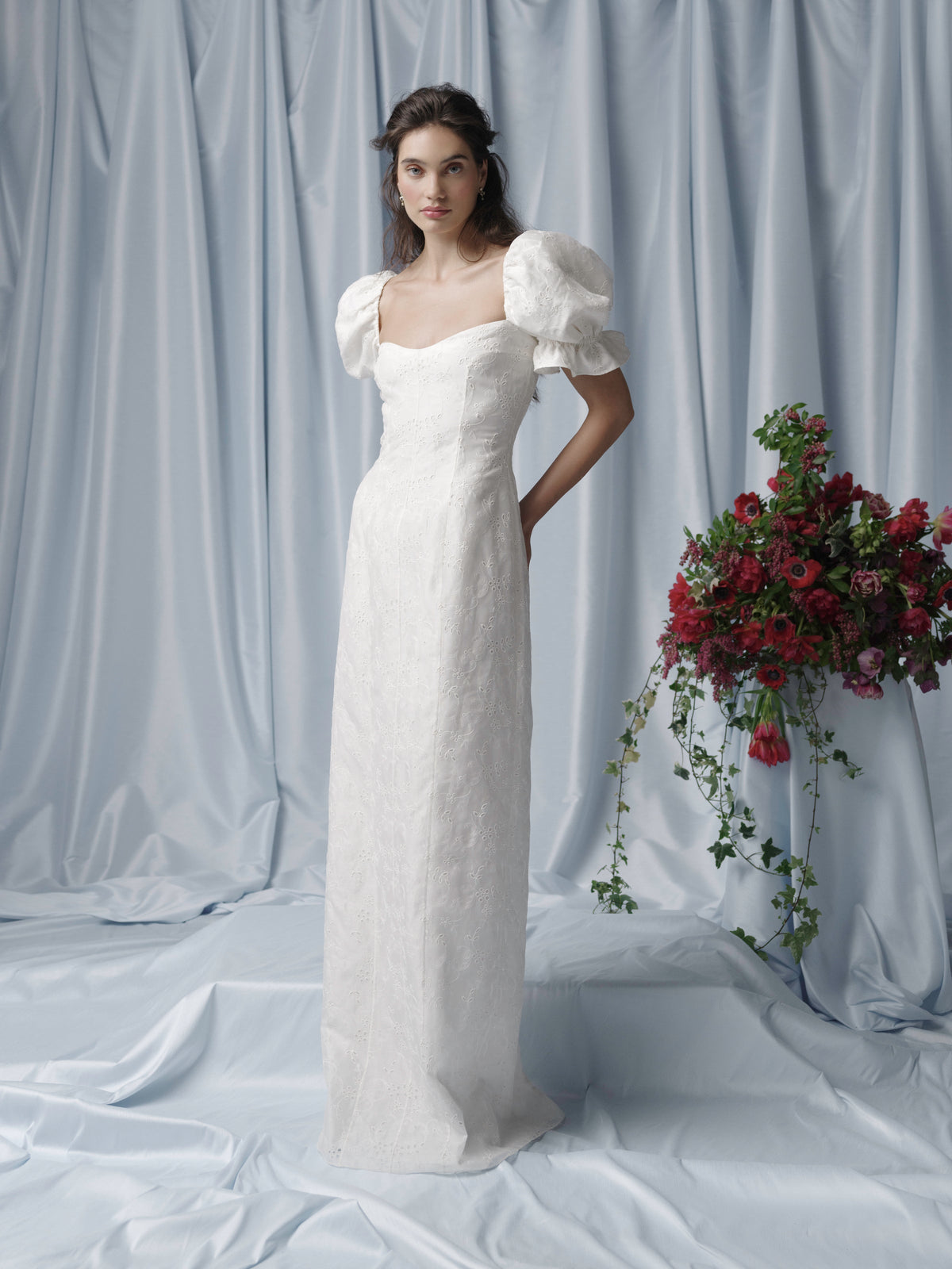 Isidore Puff Sleeve Column Gown