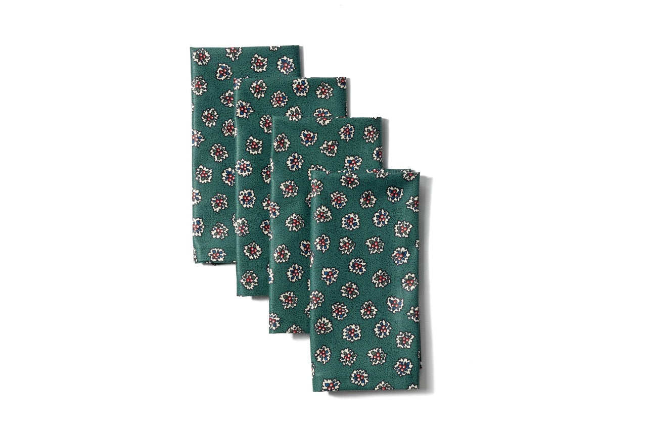 Moss & Berry Napkins in Green, Set of 4