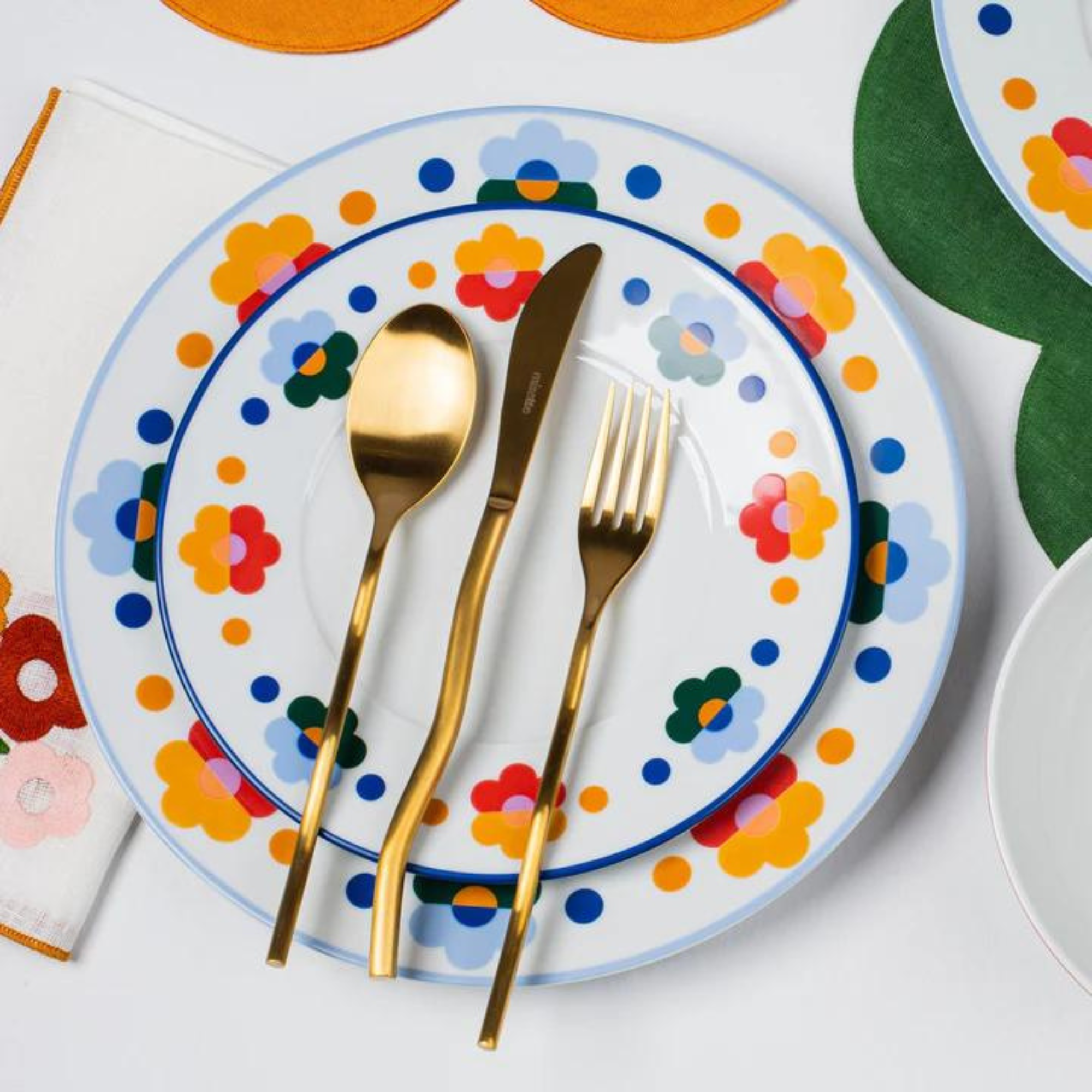 Squiggle 5-Piece Cutlery Set in Matte Gold