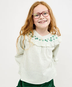 Maggie Blouse in Green Tattersall