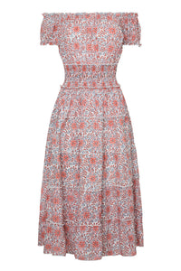 Majorca Midi Dress in Pink Tile