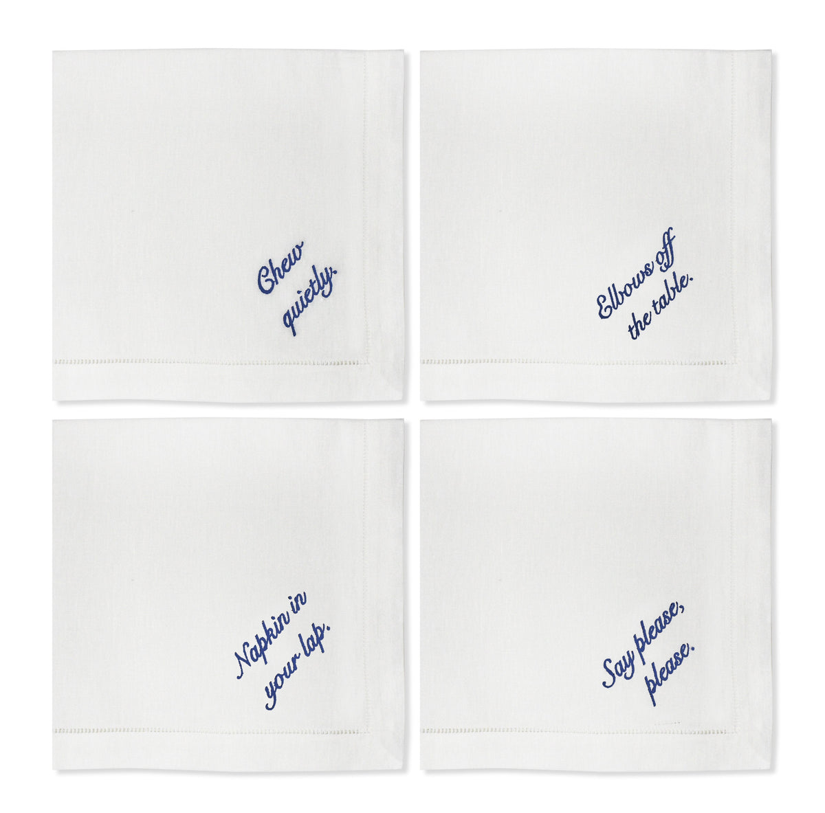 Miss Manners Dinner Napkins, Set of 4 Chefanie 