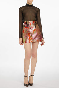 Joan Metallic Brocade Mini Skirt