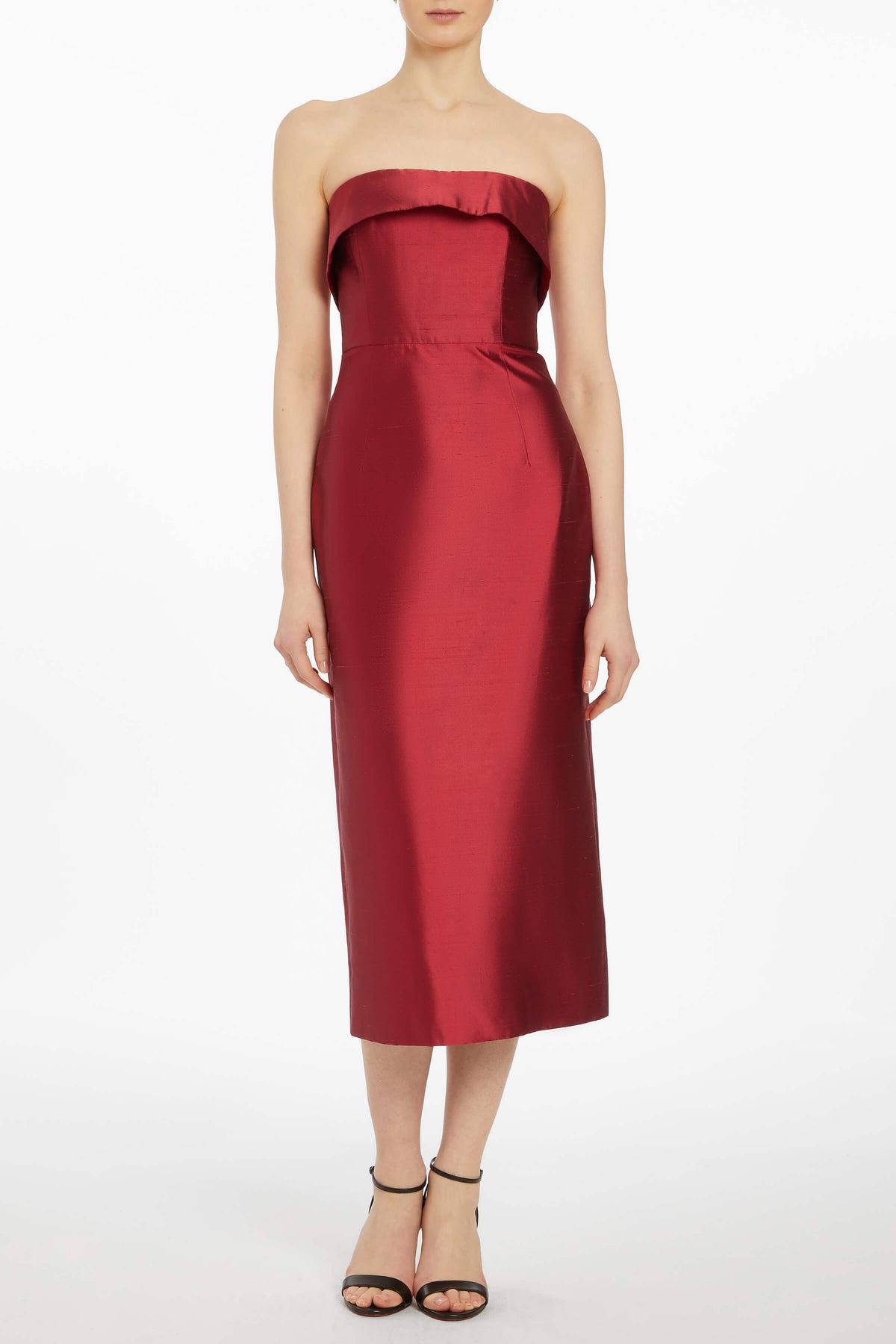 Novella Strapless Silk Midi Dress