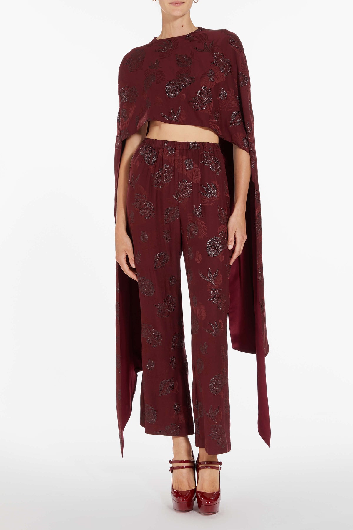 Goldie Maroon Cape Top