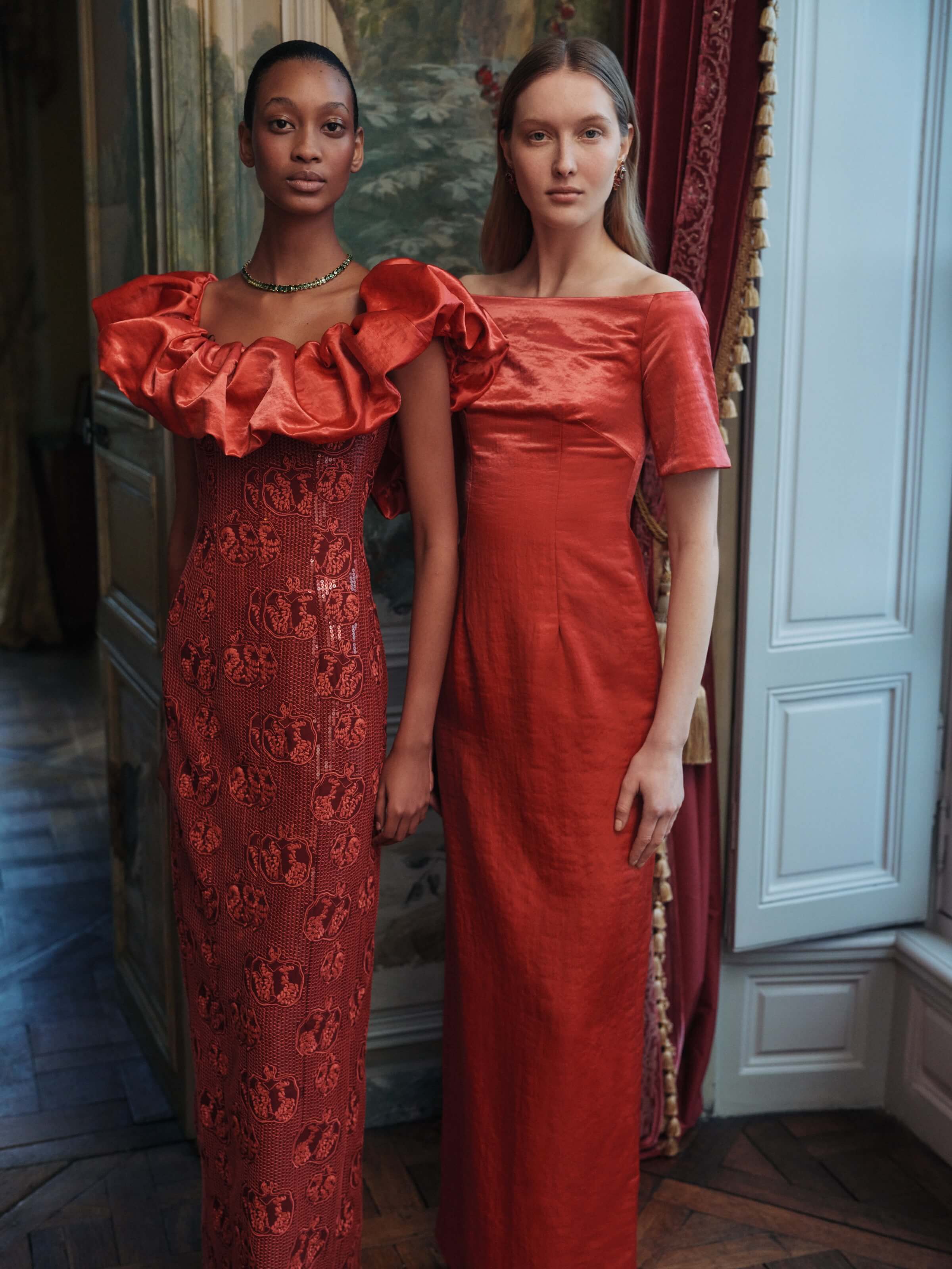 Rowan Sequin Embroidered Column Gown