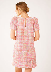 Marty Dress Pink Multi Tweed