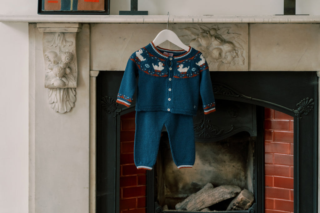 Mavi Merino Duck Baby Knitted Set