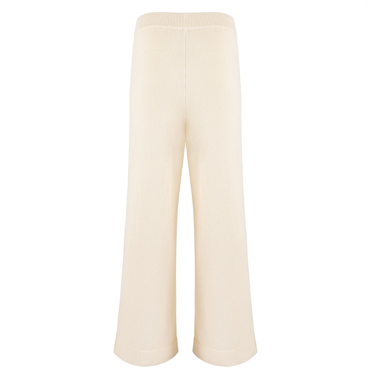 Women’s Cream Wide Leg Knit Pant