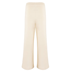 Women’s Cream Wide Leg Knit Pant