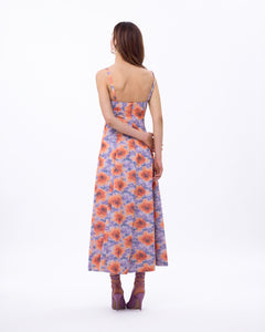 Meredith Dress in Orchid & Apricot