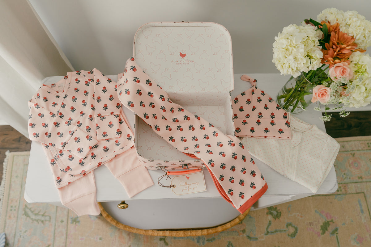 Nesting Box in Pink Tiny Flower