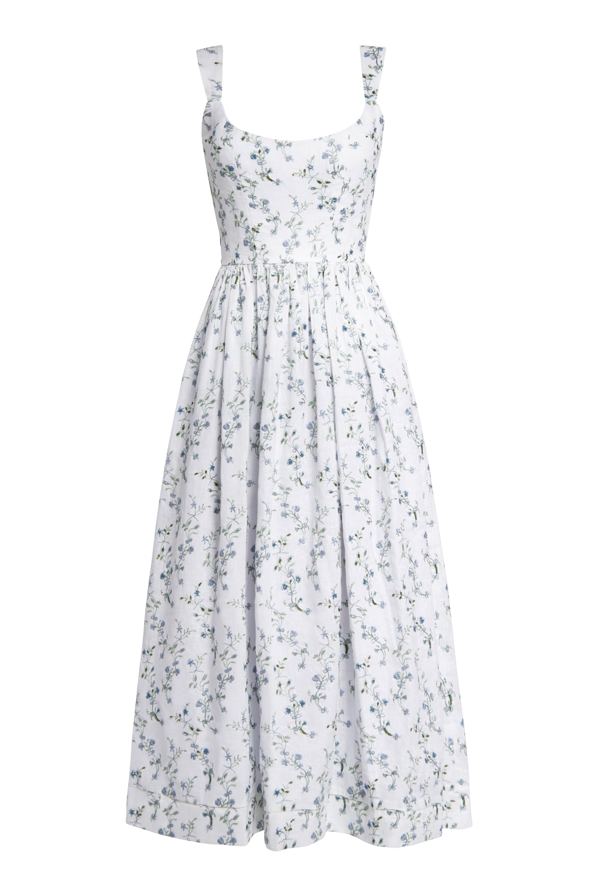 OTM Exclusive: Shantug Silk Apple Beaded Floral Embroidered Corset Midi Dress