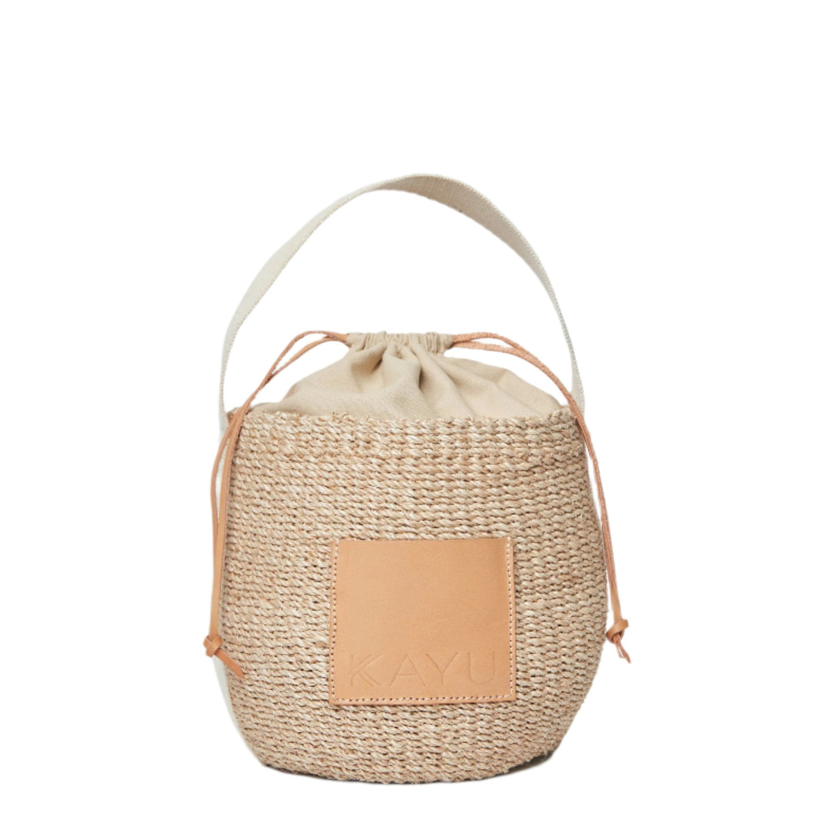 Mila Straw Bucket Bag in Natural