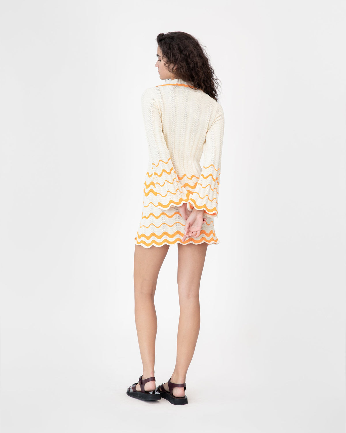 Miles Dress in Cream & Orange Peel Multi