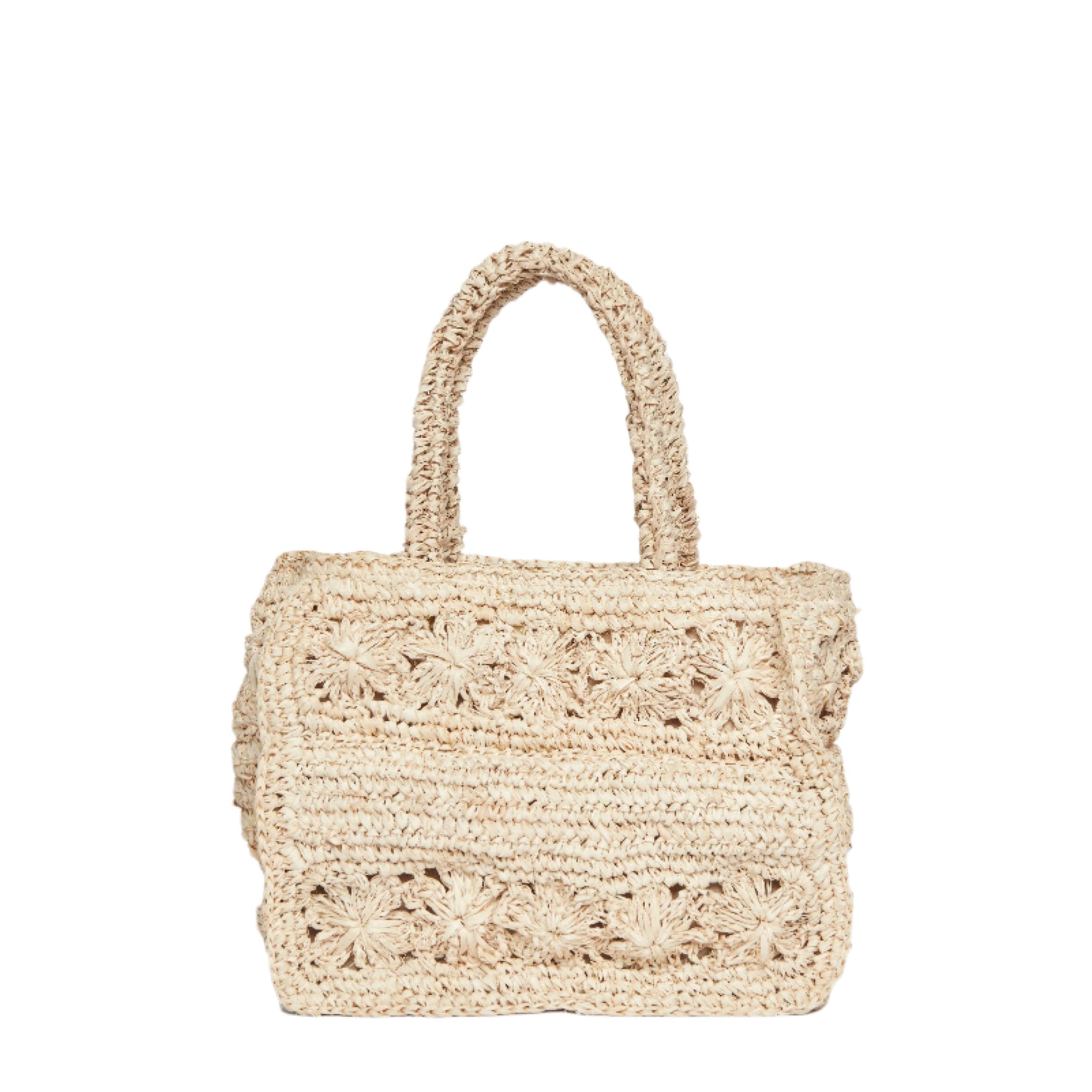 Mini Amina Straw Tote Bag in Natural