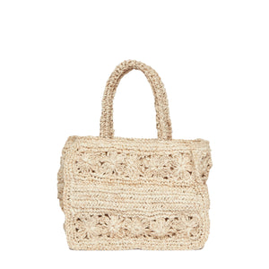 Mini Amina Straw Tote Bag in Natural