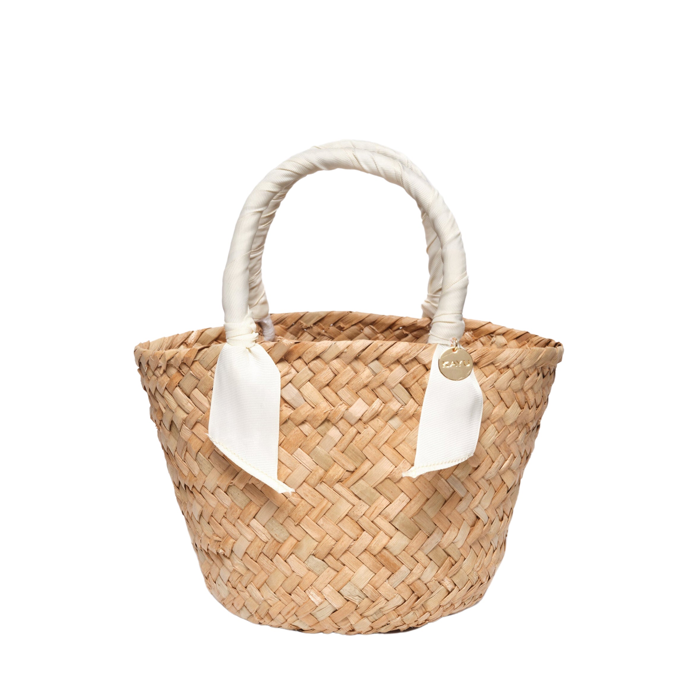 Mini Rosie Ribbon Straw Tote