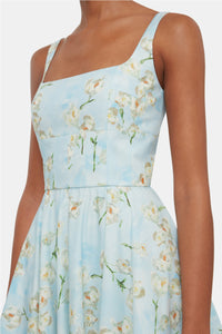 Mini Mona Dress with Little Lillie's on Blue Cotton
