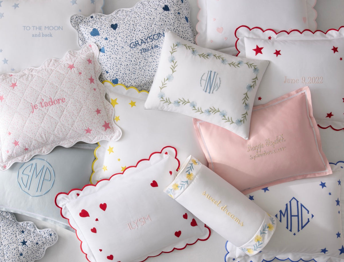 Matouk Schumacher Celine Stars Mini Boudoir Pillow