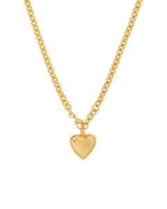 The Mini Puffy Heart Necklace in Gold