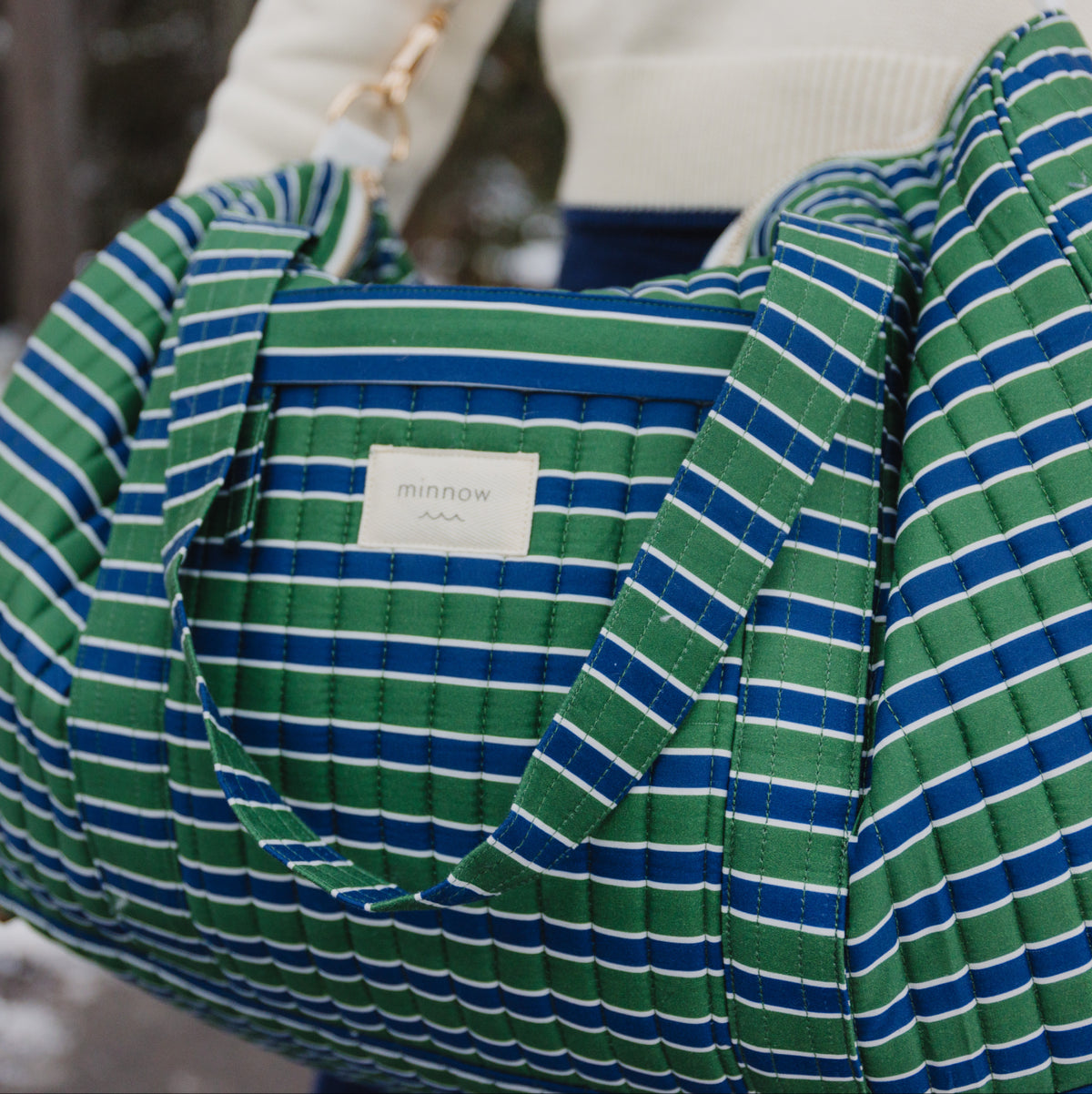 Evergreen Stripe Weekender Bag