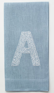 Monogram Twig Hand Towel in Sky Blue