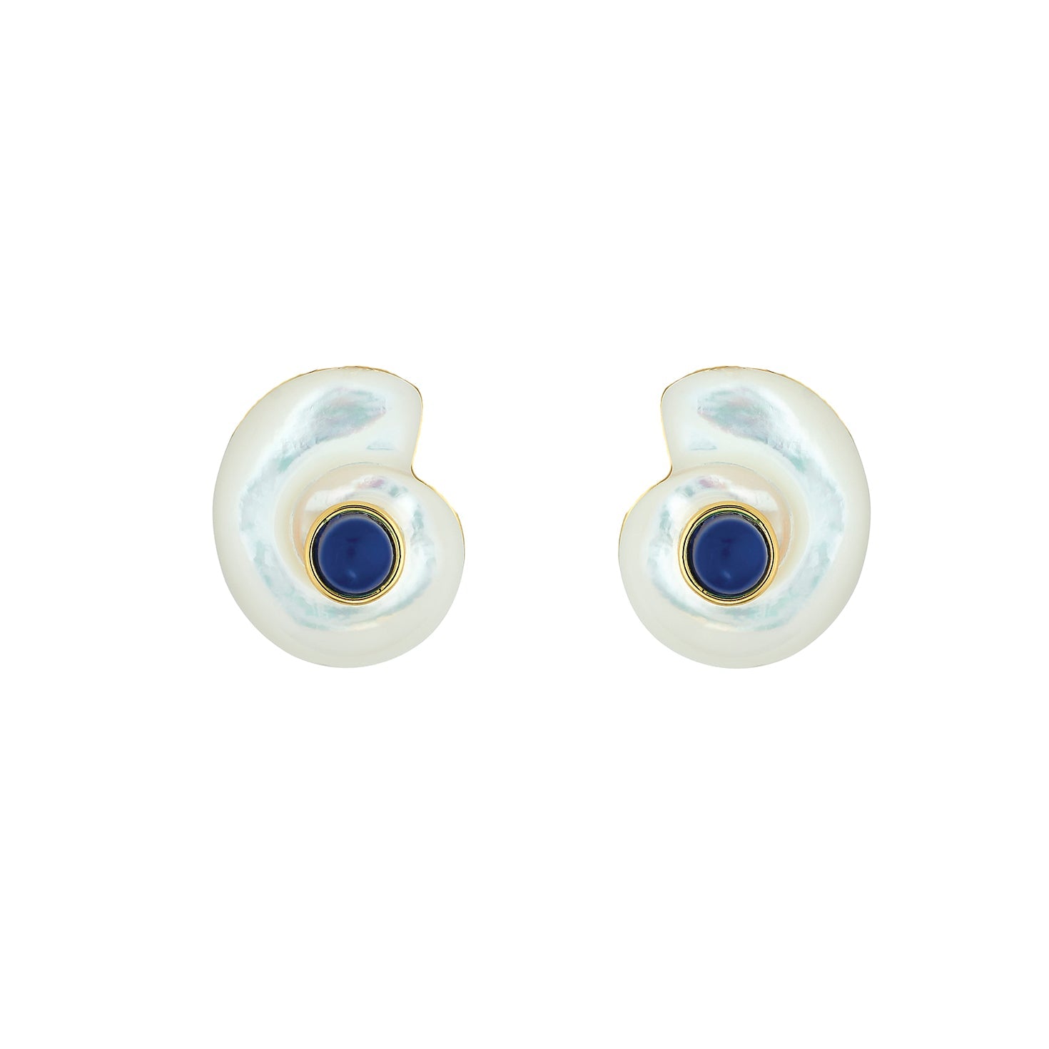 Monomoy Shell Stud in Lapis