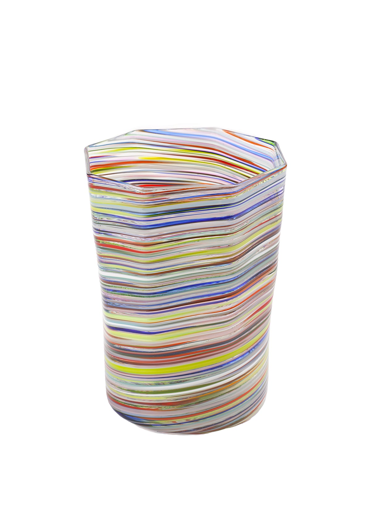 Short Hand Blown Tumbler in Multi, Set of 6