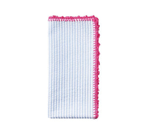 Kim Seybert, Inc.Seersucker Napkin in Periwinkle & Pink, Set of 4Napkins