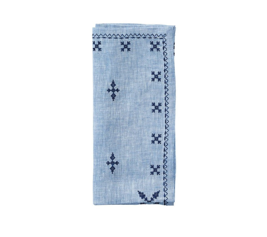 Kim Seybert, Inc.Fez Napkin in Periwinkle & Navy, Set of 4Napkins