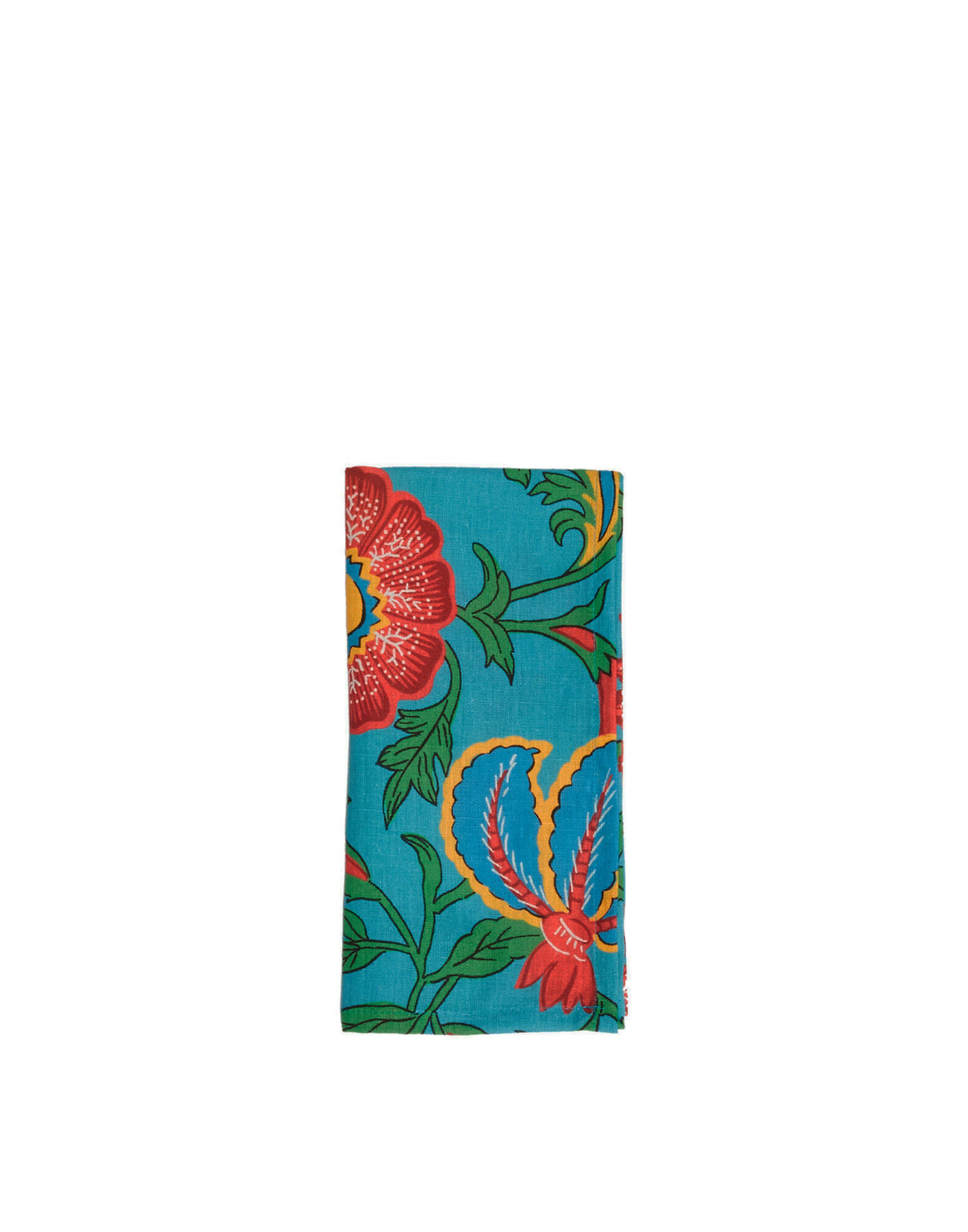 Large Napkins in Dragon Flower Turquoise, Set of 2