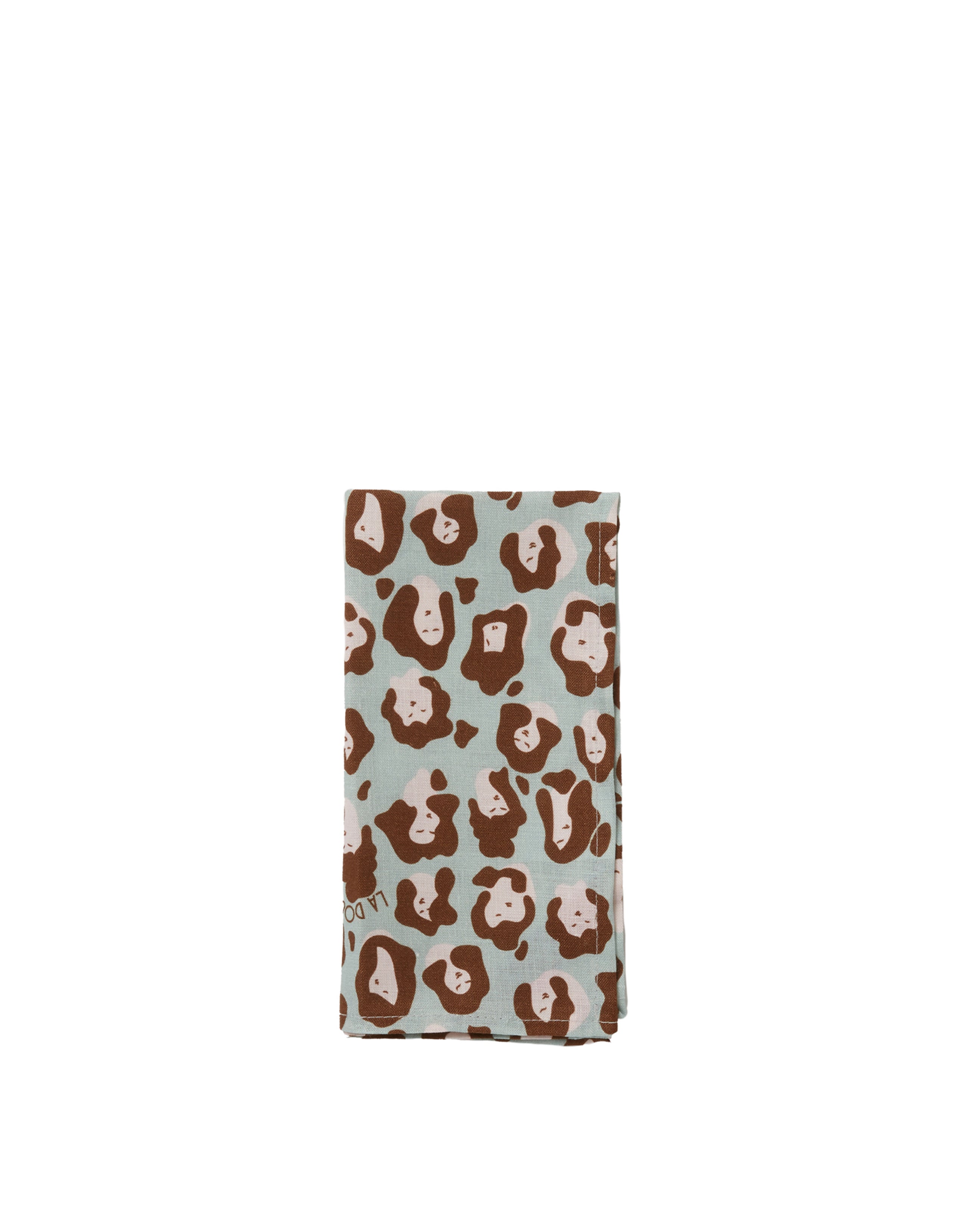 Large Napkins in Lady Leopard Acquamarina, Set of 2