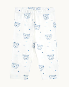 Bear Print Two Piece Set in Baby Blue