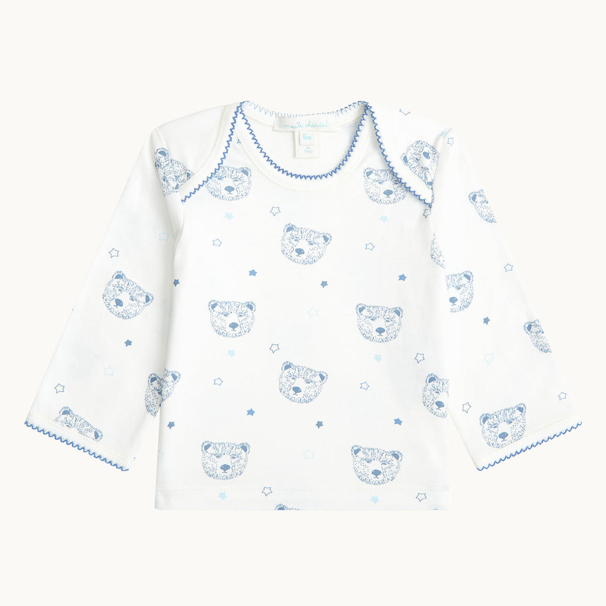 Bear Print Two Piece Set in Baby Blue