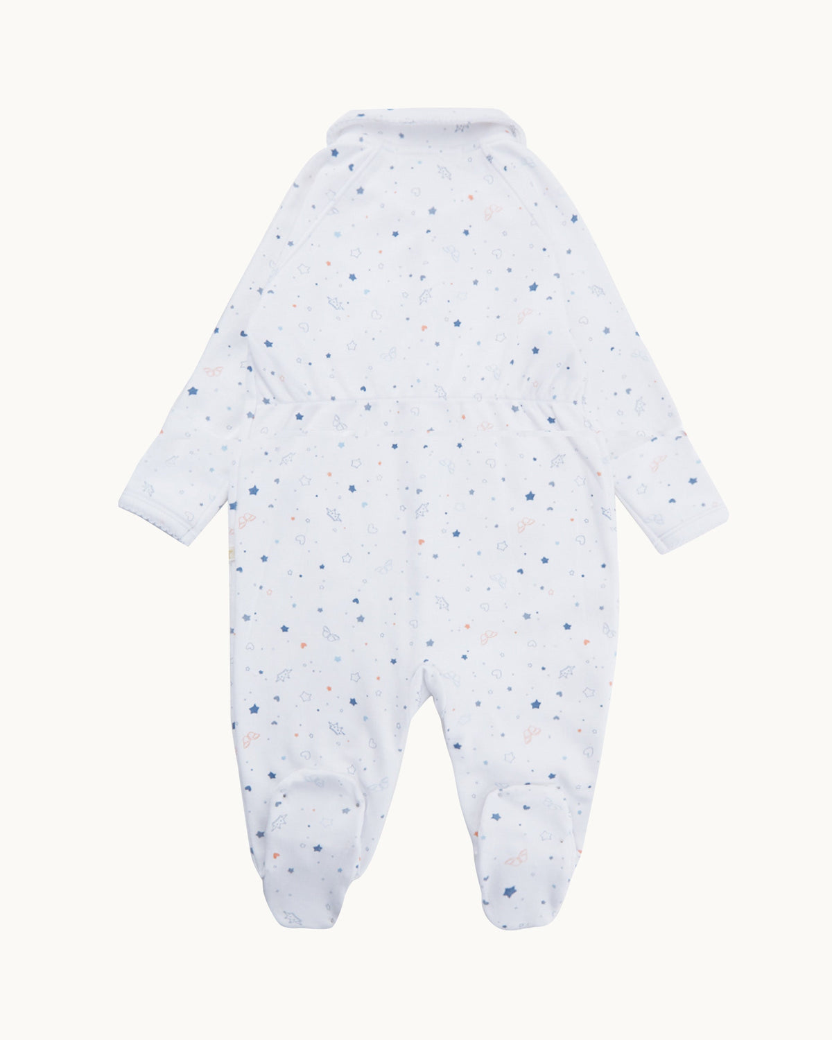 Star & Crown Sleepsuit With Mittens in Blue